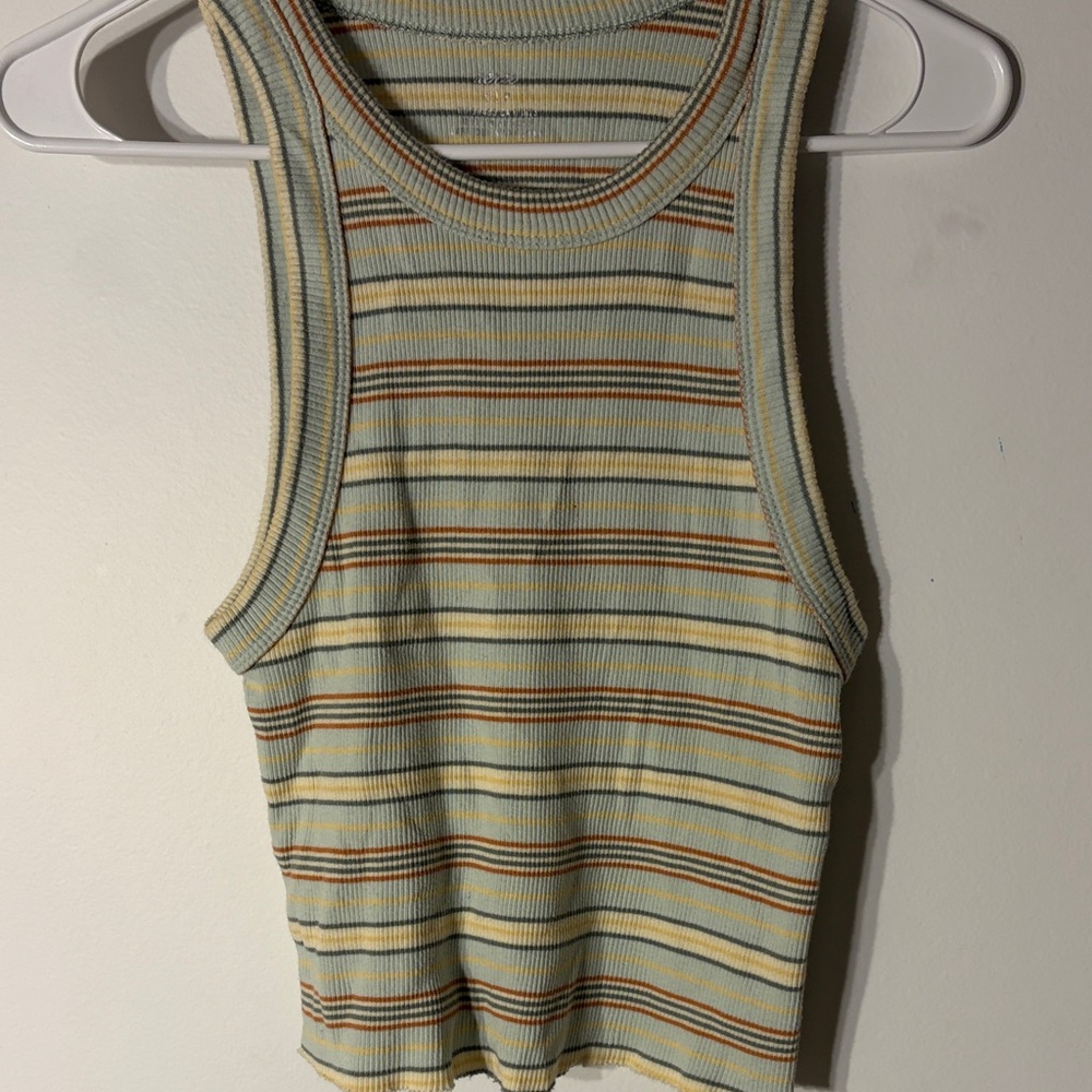 Striped Sleeveless Ribbed Top